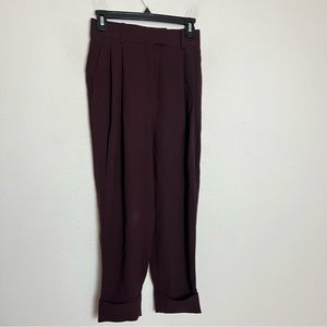 COS Burgundy High Rise Trouser Pants Size 2 XS
